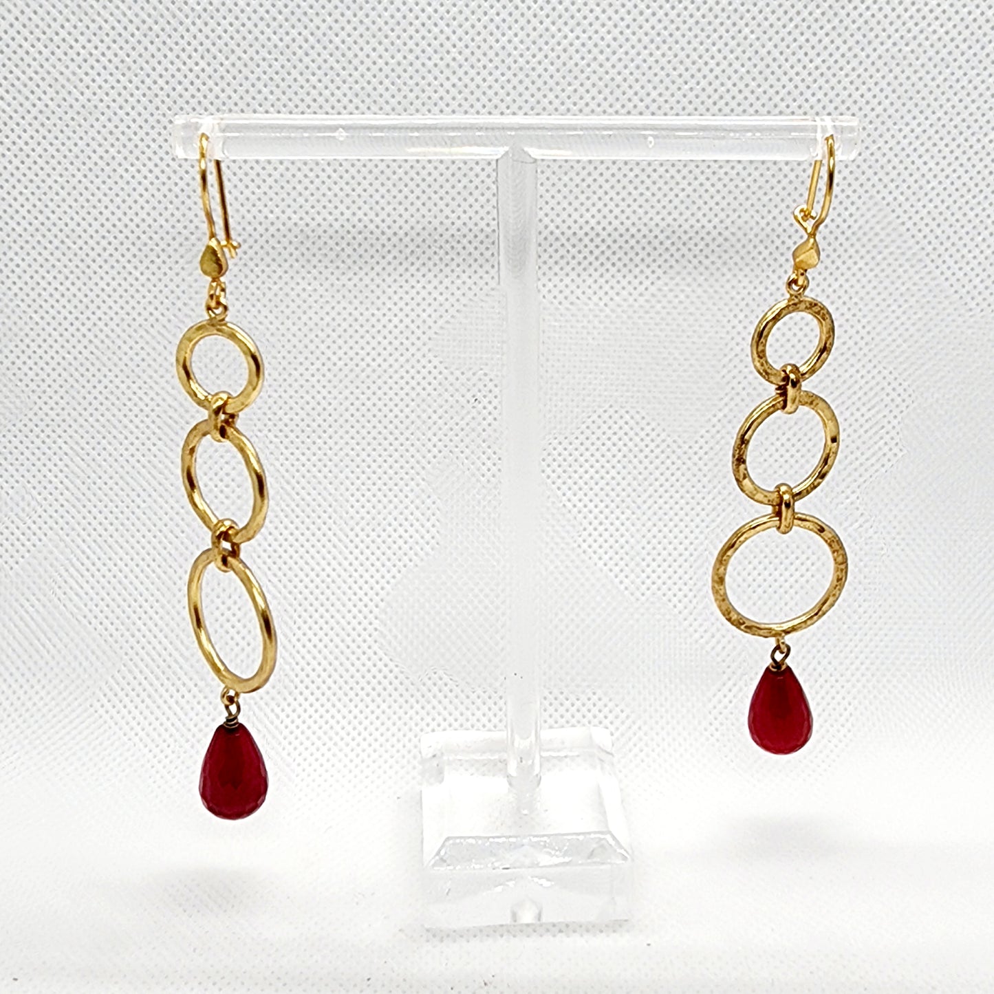 Earrings Ruby Danglers & Gold
