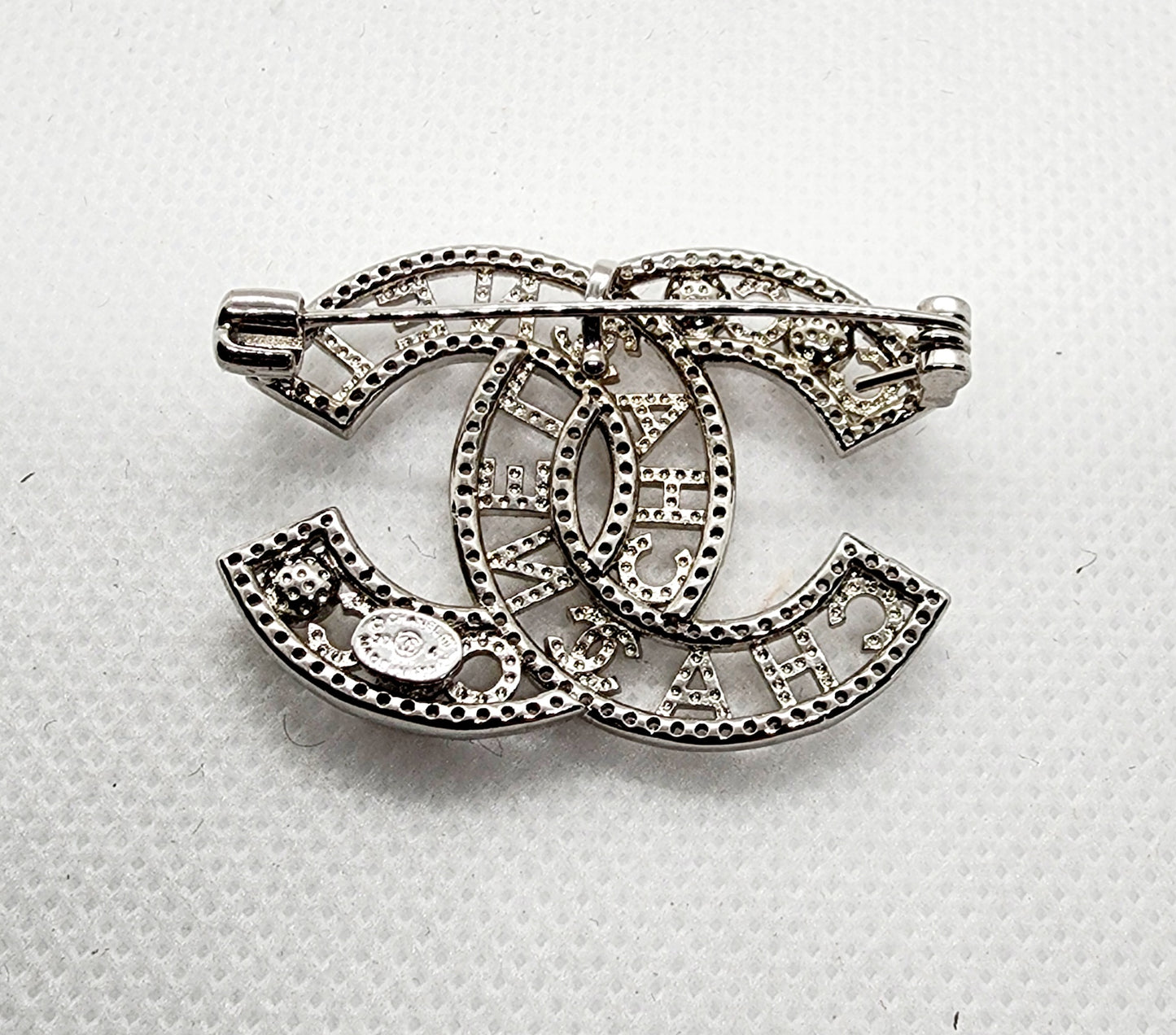 Brooch Double C's Silver Pearls