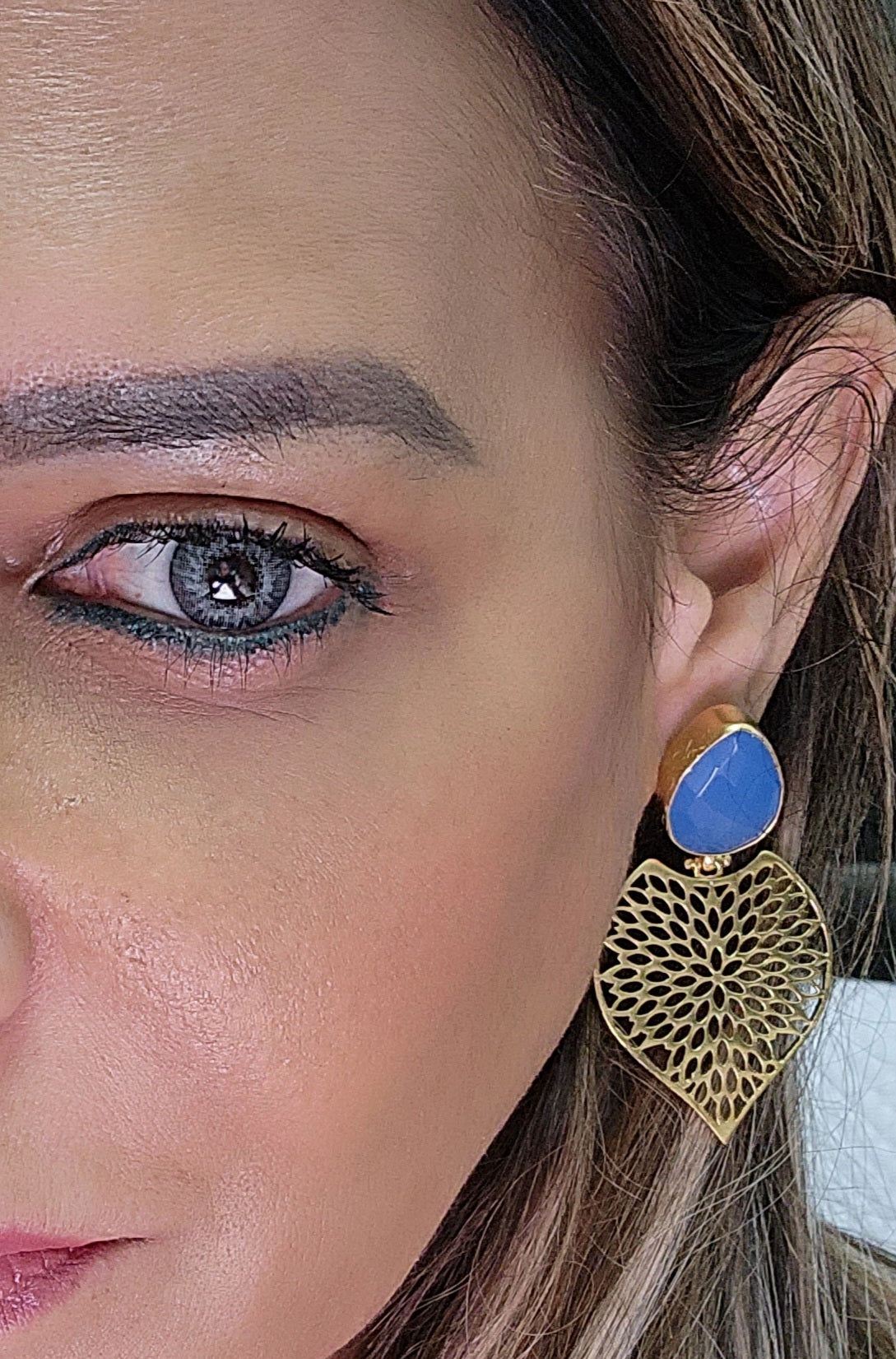 Earrings Blue Chalcedony
